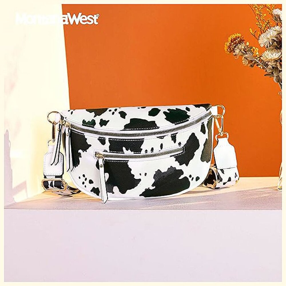 Crossbody Bags Bum Bag for Women Trendy-Cow Black - Picture 3 of 7